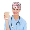 Flamingo Pattern Working Cap Scrub Caps with Sweatband Adjustable Tie