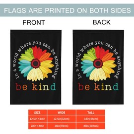 JIMOWANG Be Kind Floral 12x18 Inch Garden Flag Double Side Garden Banner For Yard Sign Farmhouse Home Seasonal Decor