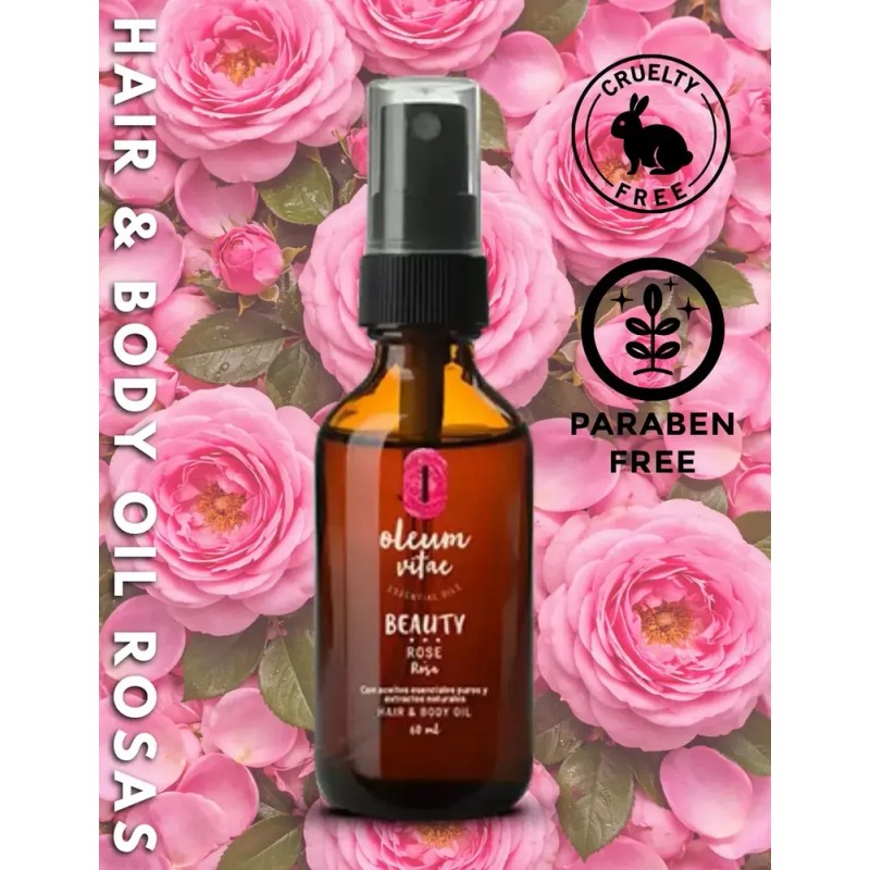 Aceite Para Cabello Con Aceite Esencial De Rosa 60ml
