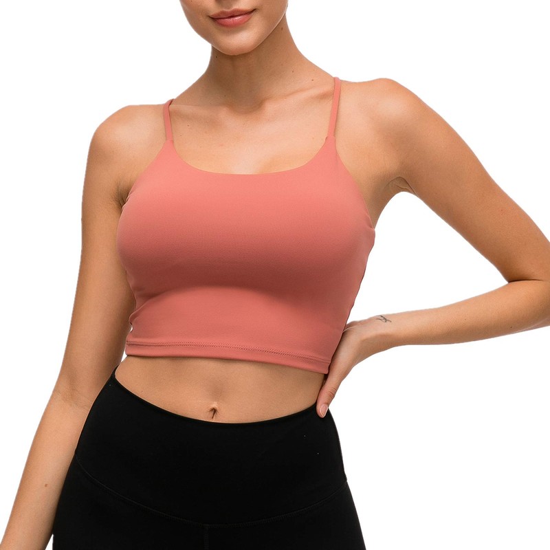 Lemedy brasier deportivo acolchado para mujer, playera sin mangas de
