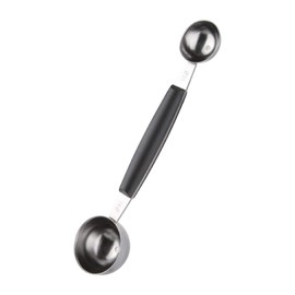 Vogue Double Melon Baller, Black, Size: 30 mm & 40 mm/1.2 & 1.5 inch, Stainless Steel with Grip in Middle, Double Ended Design, Professional & Home Kitchen Use, CF923