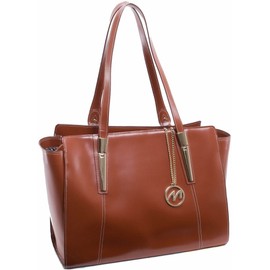 McKlein Leather Ladies' Tote with Tablet Pocket- ALDORA- Brown