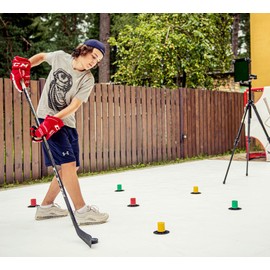 Hockey Revolution Lightweight Stickhandling Training Aid, Equipment for Puck Control, Reaction Time & Coordination - Light, Portable & Adjustable - Drill Cones