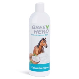 Green Hero Coconut Shampoo for Horses Intensively Nourishes Coat, Tail & Mane – 500 ml Horse Shampoo with Natural Coconut Oil – Shampoo for All Coat Types – No Silicones, Parabens & Microplastics