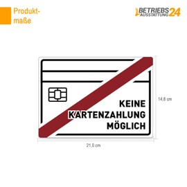 Sticker "Keine Kartenzahlung möglich" - 14.8 x 21.0 cm - PVC Film - Prohibition Symbol - Cash Only - Cash Only - For Gluing - Sign