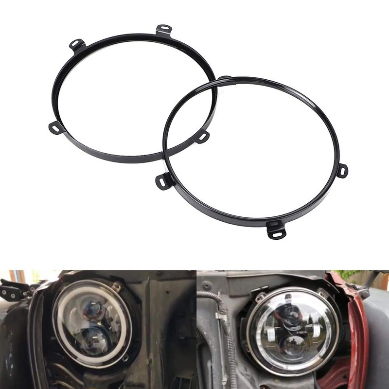 2Pcs 7inch Headlight Retaining Rings, Headlight Mounting Bracket Ring for