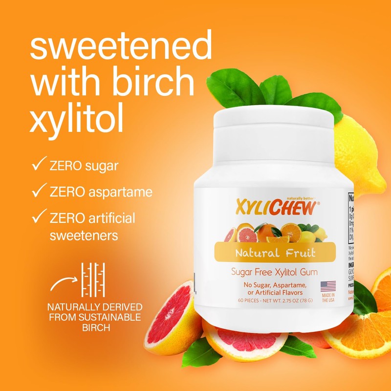 Xylichew Xylitol Gum - Chewing Gum Sugar Free, Aspartame Free,