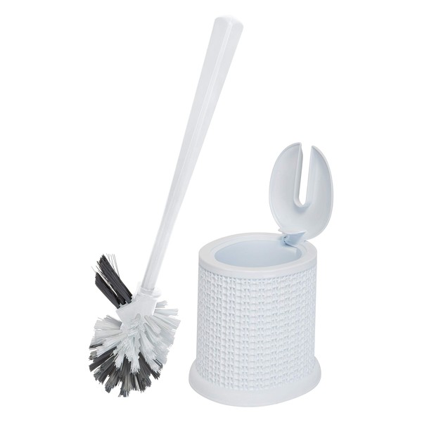 Bath Bliss Self Closing Lid Toilet Brush with Rim Scrubber