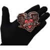 Ivamis Gothic Heart and Wings Lady Rider Patch - 3x2.75