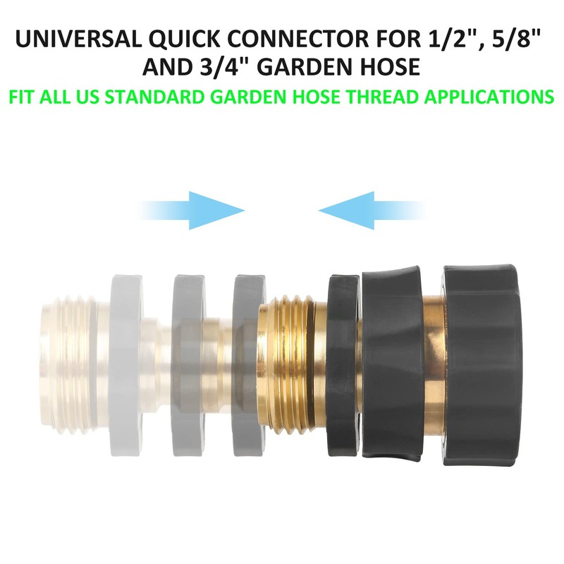 STYDDI Garden Hose Quick Connect Fittings Coupler, Metal Hose Fitting