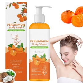 Persimmon Body Wash Body Odor Control,Anti-Odor Natural Persimmon Bo-dy Wa-sh Strong Odor Smell Remove,Fresh Scent,Deeply Cleansing Moisturizing Bo-dy,Shower Gel,Emollient Bo-dy Wash,Bo-dy Wa-sh