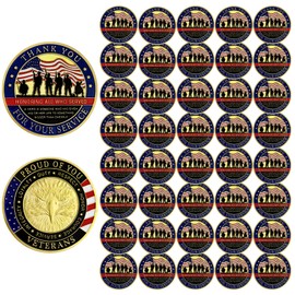 AtSKnSK 42 PCS Thank You for Your Service Military Appreciation Challenge Coin