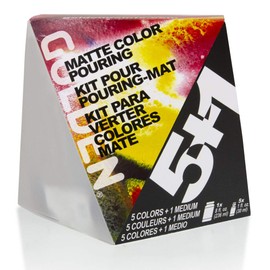 Golden Color Pouring Set, 5 Fluid Acrylic colors and 1 Matte Pouring Medium (973-0)