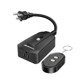 DEWENWILS Outdoor Wireless Remote Control Outlet, 15 amp Heavy Duty Weatherproof Remote Controlled Light Switch for Lights String Lights, 100 Feet Range, UL Listed