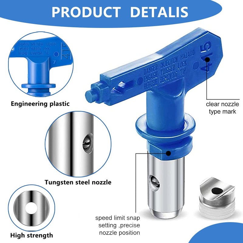 Airless Paint Sprayer Gun Nozzle, 3 Pcs Spray Tips Guard
