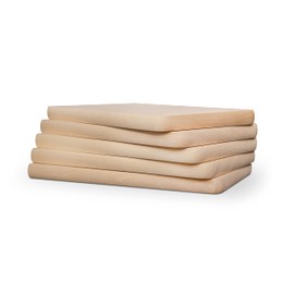 Breakfast Board Set of 5 Natural Beech Untreated Wooden Board Kitchen Board Bread Kitchen Utensils Approx. 24 x 14 x 1.5 cm Chopping Board Reversible Chopping Board