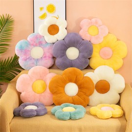 Flower Floor Cute Flower Shaped Cushion Plush Decor Tatami Flower-Shaped Seat Cushion Chair Cushion Sofa Cushion Decorative Cushion (50 x 50 cm, Multi-Colour)