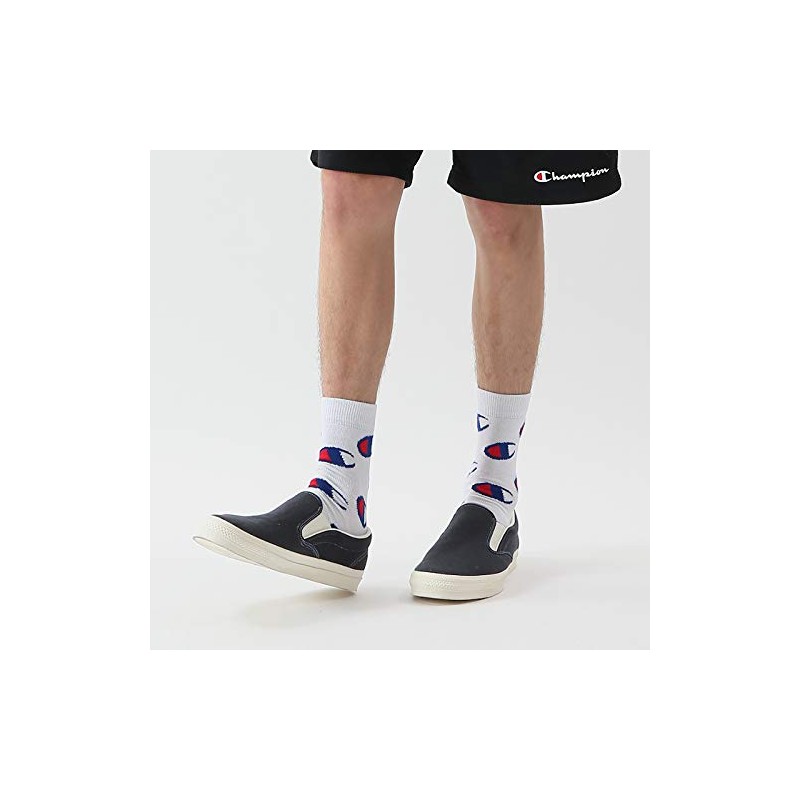 Champion CMSAM006 Men's Long Socks, Full Length Socks, Logo Pattern,