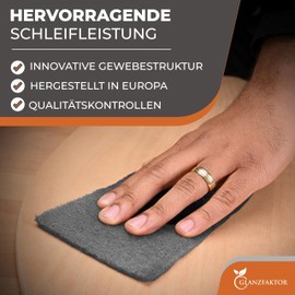 GLANZFAKTOR Sanding Fleece Roll 5 m x 100 mm Grain 800 - Versatile Sanding Fleece Metal, Wood, Varnish, Stainless Steel - Ideal as a Sanding Pad, Sanding Sponge for Professional Applications