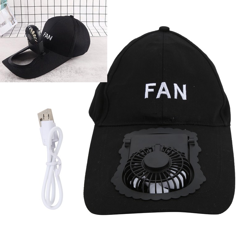 Portable USB Rechargeable Fan Hat Adjustable Adult Unisex Sun UV