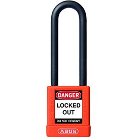 ABUS 58985 75mm Non Conductive Lock Out Tag Out Long Shackle Anodized Aluminium Padlock - Orange