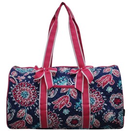 NGIL Quilted Weekend Travel Overnight 20" Large Duffle Bag 2018 Spring Collection (Medievil Hot Pink)