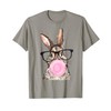 Cute Bunny Glasses Bubblegum Easter Day T-Shirt