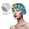 Rubber Ducks Shower Cap For Women Reusable Waterproof Double Layers