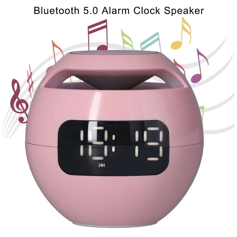 Multifunctional Bluetooth 5.0 Alarm Clock Speaker Rechargeable Ball Shape Portable