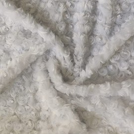 Luxury Micro Faux Fur Fabric Material - White Swirls, 1Mtr - 150cm x 100cm