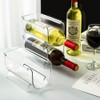 4 Pack Bottle Rack, Fridge Organizer Bottle Rack, Stackable Wine