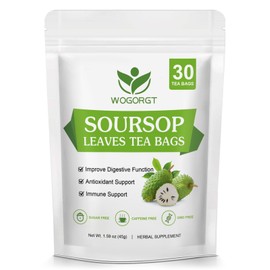 Natural Soursop Leaves Tea - Dried Soursop Graviola Leaves Herbal Tea bags for Immune Support, Antioxidant - Guanabana Leaves - Caffeine Free - 30 Tea Bags