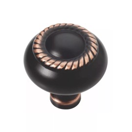Liberty 1 1/4"  Bronze w/ Copper Highlights Rope Cabinet Drawer Knob