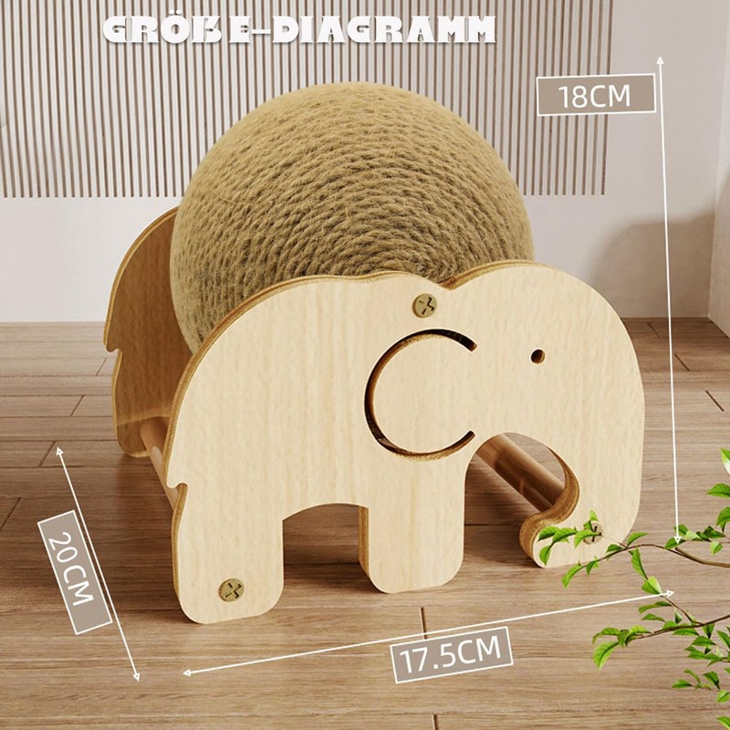 Interactive Wooden Scratch and Exercise Toy - Natural Sisal Scratching