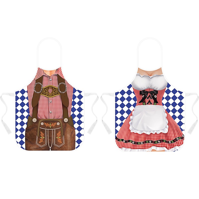 2 Pcs Oktoberfest Apron Couples Cooking Aprons German Party Costume