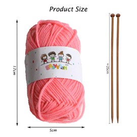 TZMFHD Knitting Kit, Knitting for Beginners Kit, Beginner Knitting Kit, Suitable for Adults Children DIY Weaving Handmade Artworks (12 Colors of Yarn and 2 Knitting Needles)