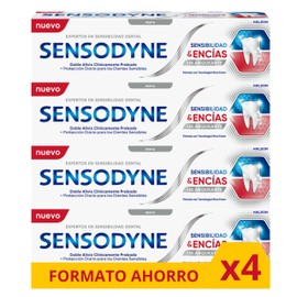 Sensodyne Sensitivity and Gums Toothpaste Whitening, Relief for Sensitive Teeth and Improving Gum Health, 4 x 75 ml Pack
