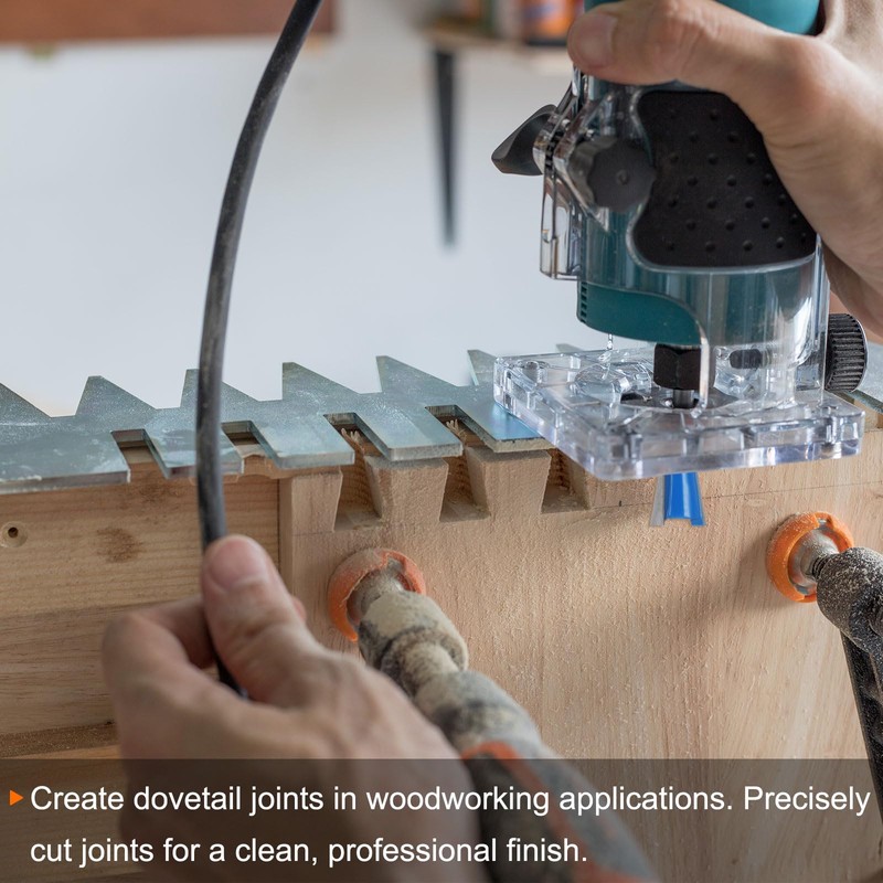 HARFINGTON Dovetail Router Bit 1/2" Shank 1-1/2" Dia Tungsten Carbide
