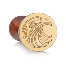 Mceal Wax Seal Stamp, Brass Head with Wooden Handle, American Bald Eagle Haliaeetus leucocephalus