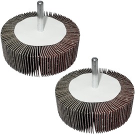 AERZETIX - C49596 - Set of 2 - Flap Sandpaper Grit 120 - Wheel Diameter 80 mm Diameter Shank 6 mm - Flap Sander on Shaft for Drill - Sandpaper Disc for Sanding