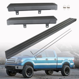 SEBLAFF 3PCS Black Step Flexible Tailgate Protector Trim Molding Cap Replacement for 2009-2014 F150 9L3Z9941018AA 9L3Z9941019A