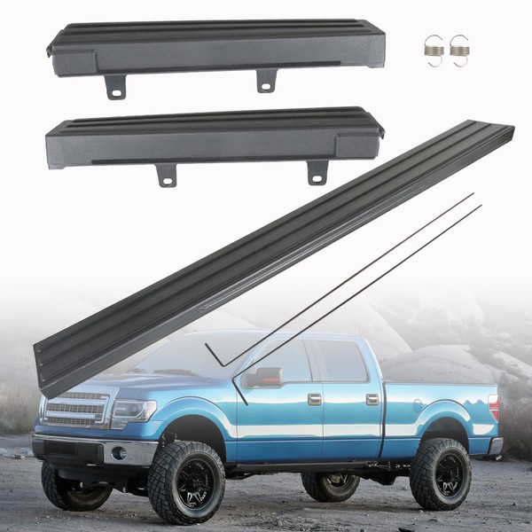 SEBLAFF 3PCS Black Step Flexible Tailgate Protector Trim Molding Cap