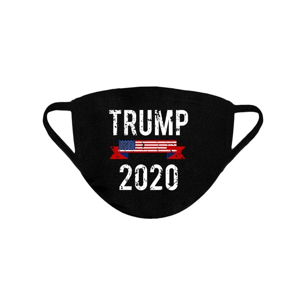 Trump 2020 face mask Gift - 100% Pure Cotton Fabric Cloth Cover for Nose and Mouth with 3 Layer Protection - Washable Breathable Reusable Black Color Indoor Outdoor use