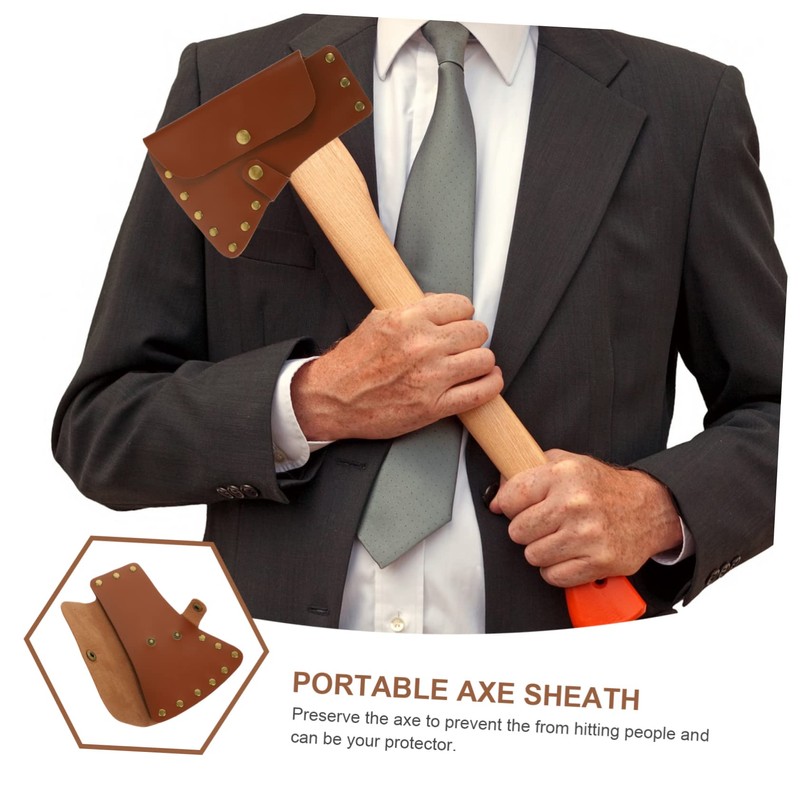TOVINANNA Leather Cover for Firewood Chopping Axe Portable Hatchet Sleeve