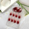 LOPMNGHT Wine Red Gradient Press on Nails Medium Almond False