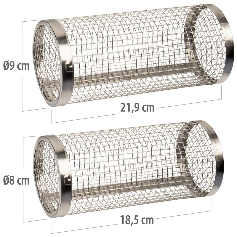 Rosenstein & Söhne Grill basket cylinder: set of 2 stainless
