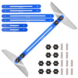Stair Tread Template Tool, FEITON Stair Gauge Set Shelf Layout Measuring Scribe Tool for Stairs, Risers, Partitions, Self and Cutting Drywall