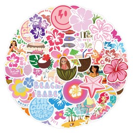 60PCS Coconut Girl Aesthetic Stickers,Cartoon Graffiti Sticker,Water Bottles Laptop Car Decal，Perfect Gifts for Girls and Teenagers Cute Vsco Stickers (Pink)