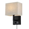 wkeessee Bedside Wall Mount Light with Outlet and Dimmable Switch,