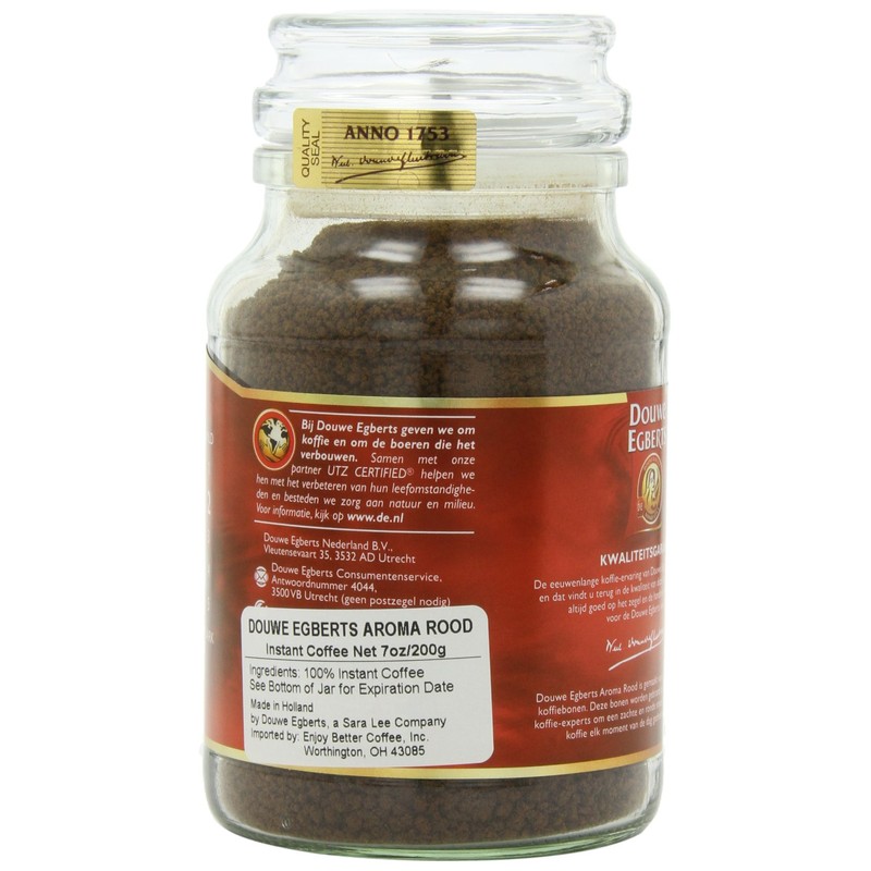 Douwe Egberts Aroma Rood Instant Coffee, 200 gram Jars (Pack